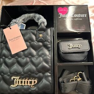 Juicy Couture tote crossbody set Liquorice
